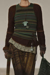 SWAYING 25 Fall/Winter Collection: Striped Wool Vest SW-SW25AW1T02C4S4-ZH Purple Gray (SW25AW1T02C1S2)